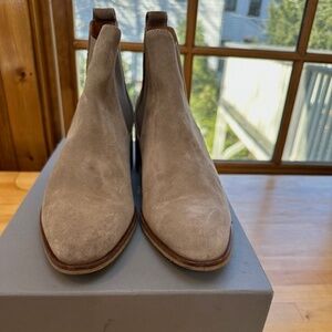 light taupe suede ankle boot